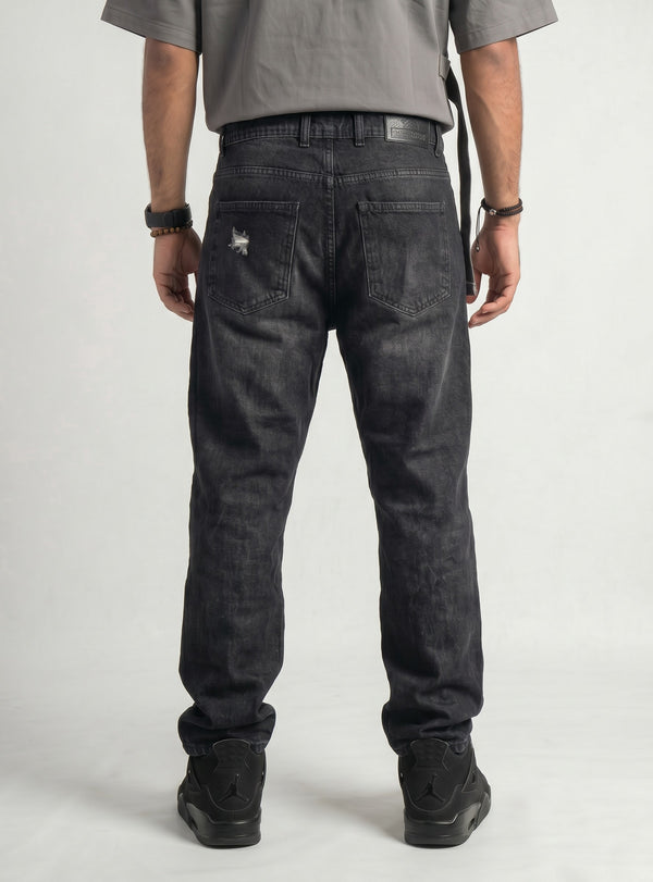 Relaxed Distressed Washed Black