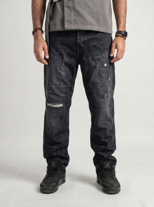 Relaxed Distressed Washed Black