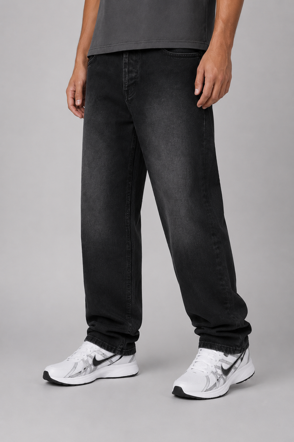 Baggy Fit Jeans — Smoke Black