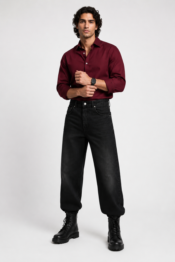 Super Baggy Jeans — Smoke Black