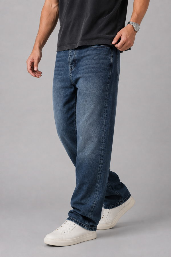 Baggy Fit Jeans — Stone Blue