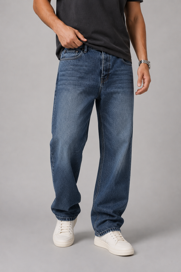 Baggy Fit Jeans — Stone Blue