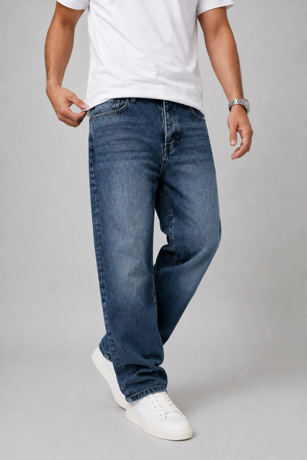 Wide-Leg Jeans — Stone Blue