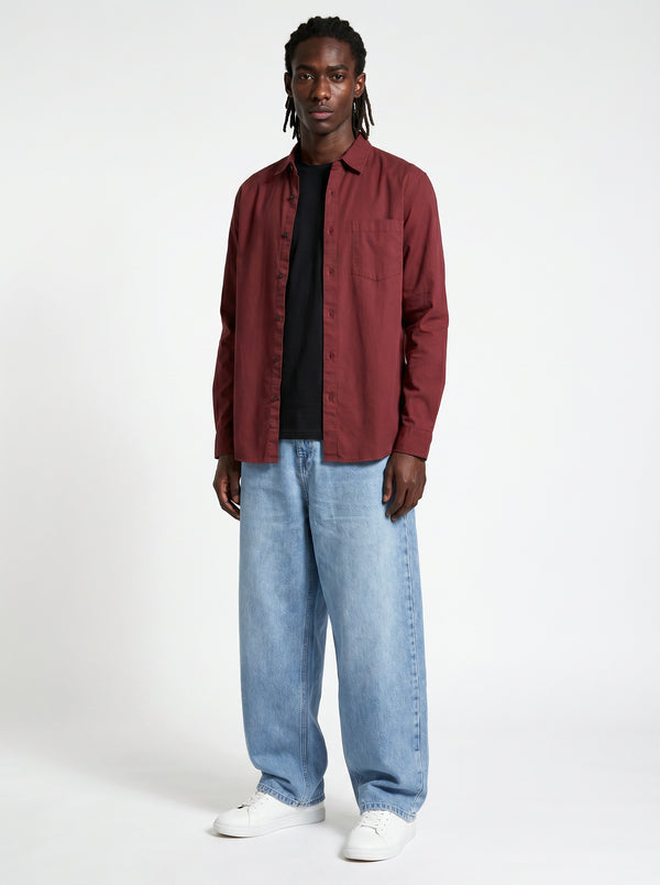 Super Wide-Leg Solid Baggy