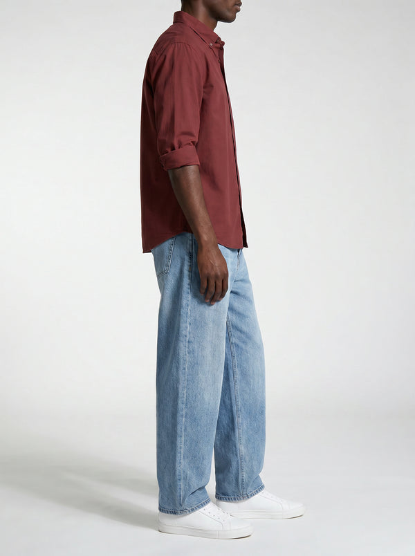 Super Wide-Leg Solid Baggy