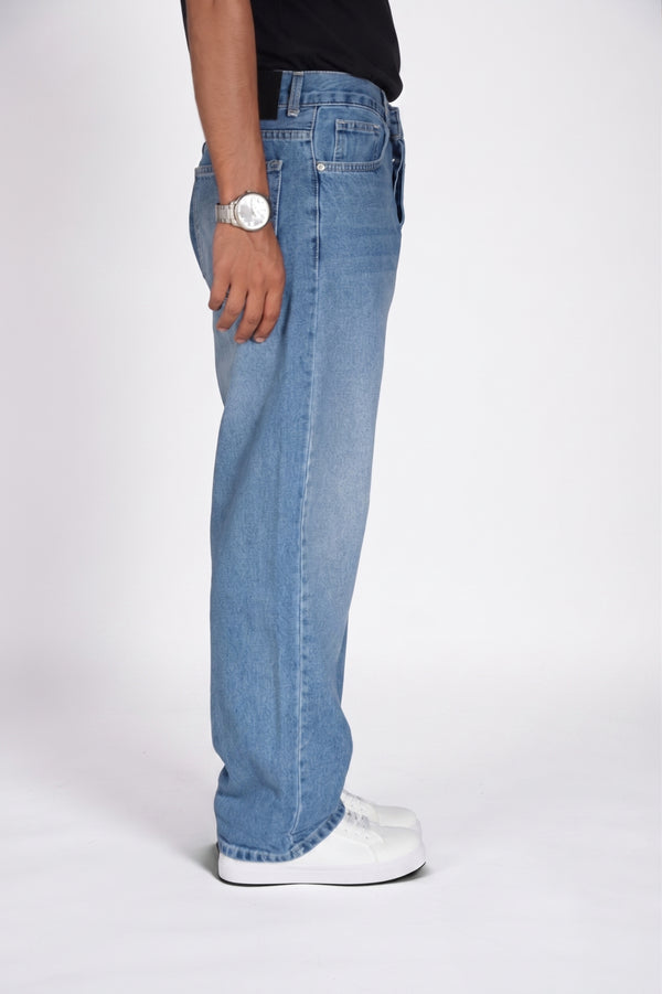 Men's baggy jeans in Daylight Blue — WAISTED heavyweight rigid denim, photo 2
