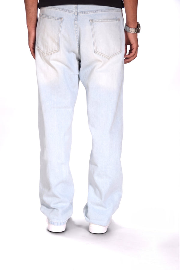Men's baggy jeans in Ice Blue — WAISTED heavyweight rigid denim, photo 3