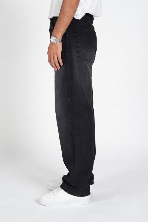 Men's baggy jeans in Smoke Black — WAISTED heavyweight rigid denim, photo 2