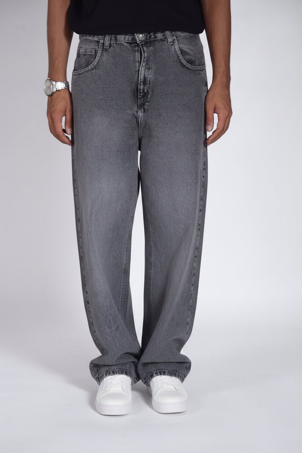 Men's super baggy jeans in Asphalt Grey — WAISTED heavyweight rigid denim