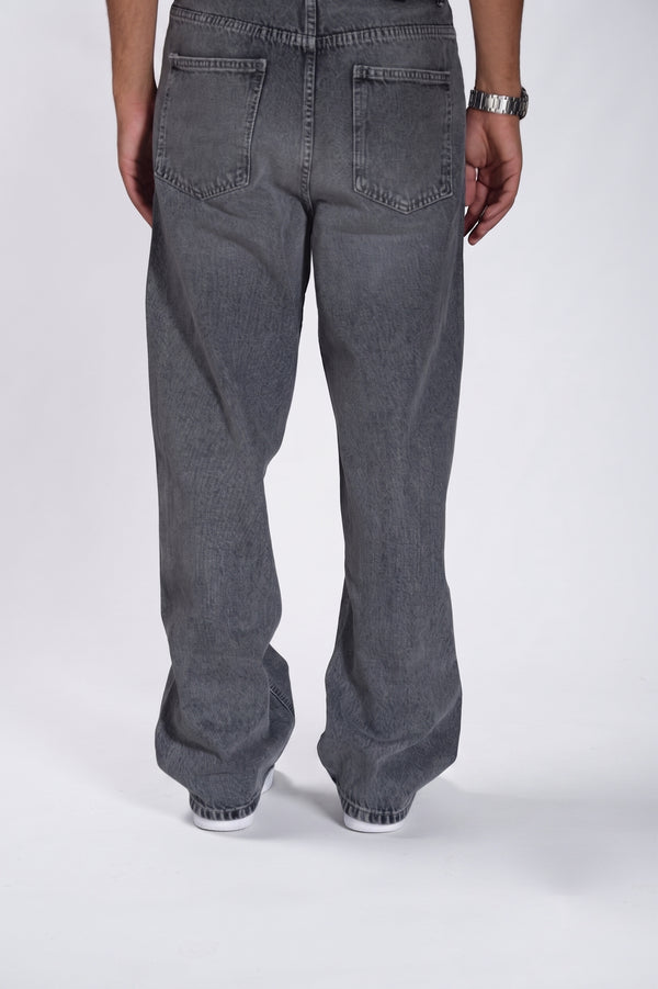 Men's super baggy jeans in Asphalt Grey — WAISTED heavyweight rigid denim, photo 3