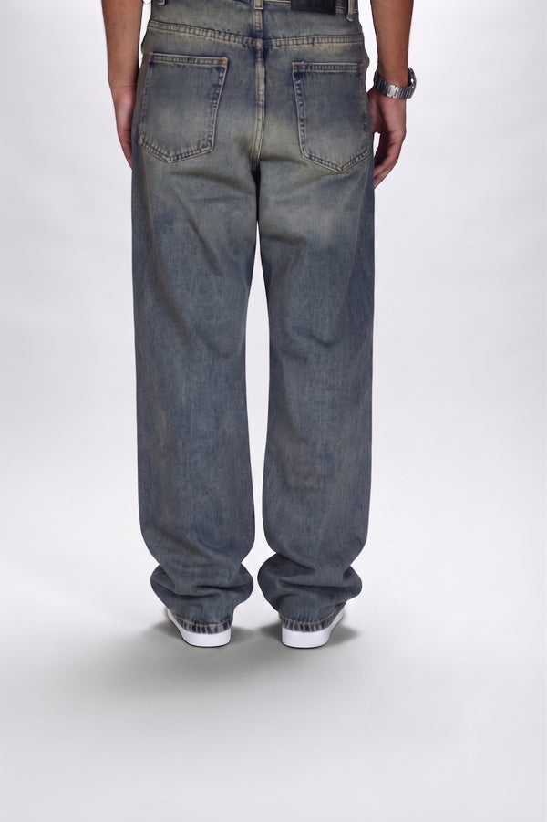 Men's super baggy jeans in Gasoline Blue — WAISTED heavyweight rigid denim, photo 3